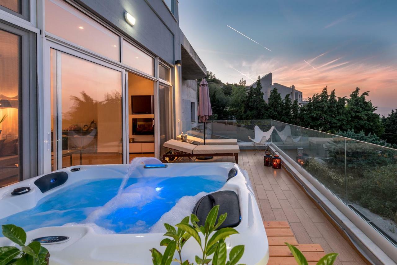 익시아 Flyviewflatsgold Privatehottub With Seaview 아파트 외부 사진