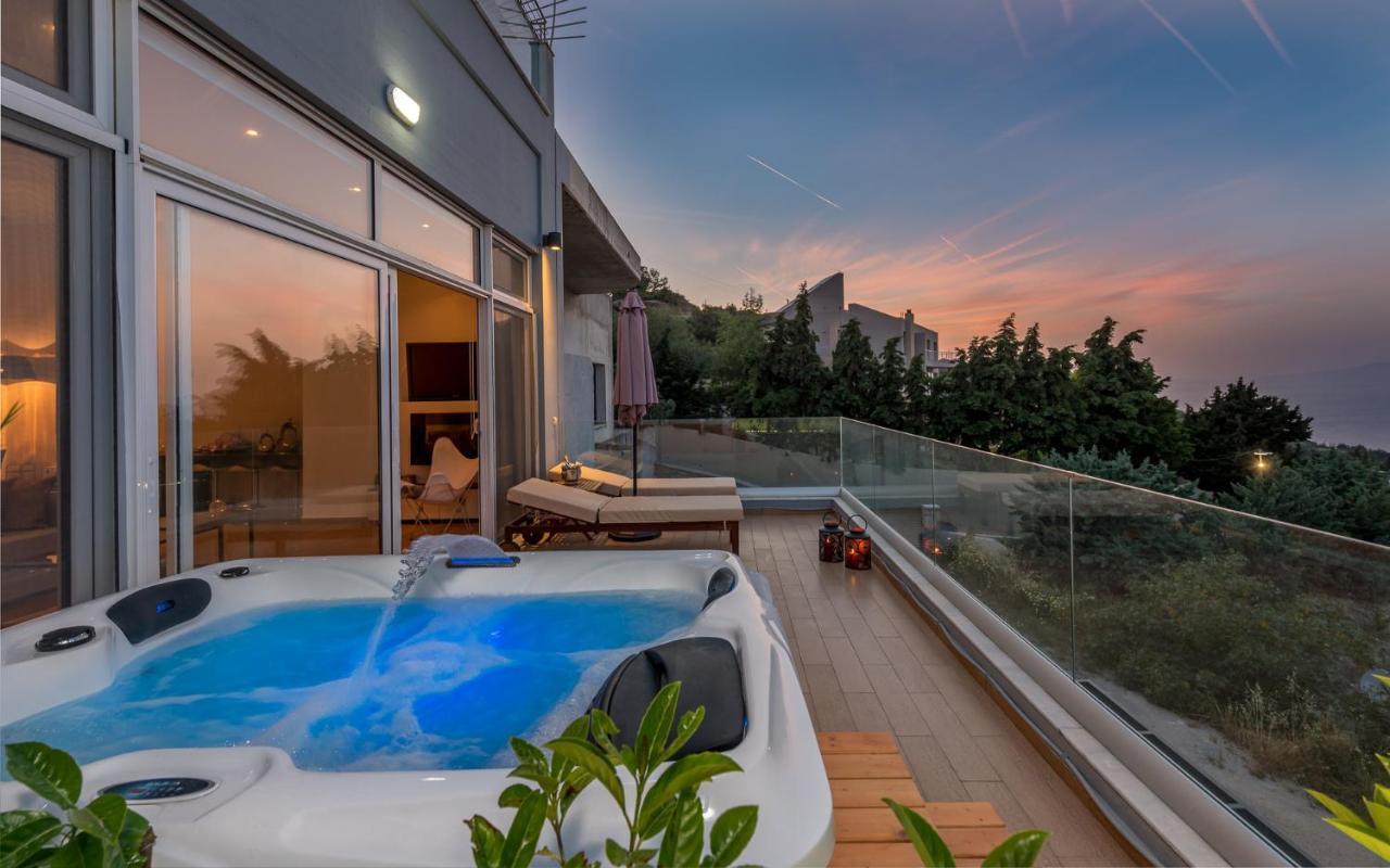 익시아 Flyviewflatsgold Privatehottub With Seaview 아파트 외부 사진